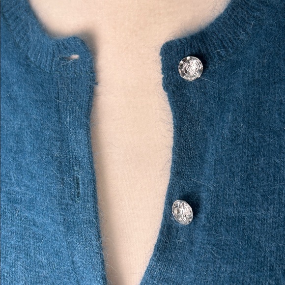 Soft Angora Sweater with Rhinestone Buttons - Picture 2 of 6
